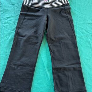 Lululemon Athletica Black Leggings with Striped Waistband